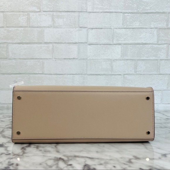 Kate Spade Staci Warm Beige Colorblock Large Satchel Crossbody - Picture 7 of 11